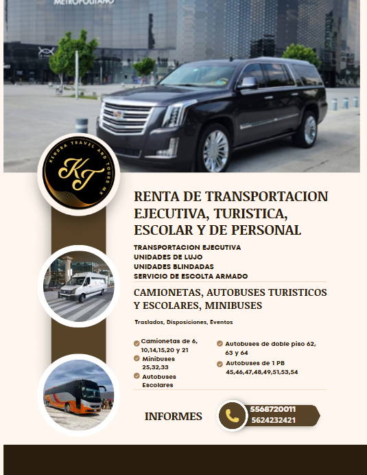 Transportación Terrestre ejecutiva, turistica, escolar y personal